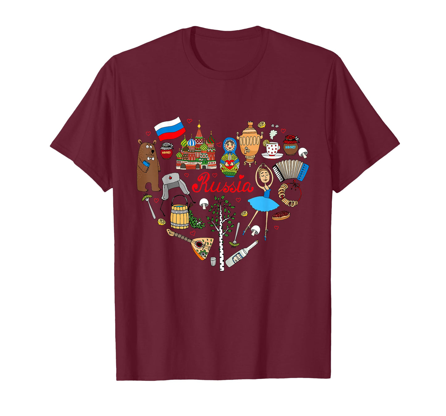 I Love Russia Shirt Russian Symbols T-Shirt