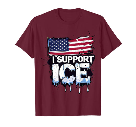 I Support ICE, Immigration Officers American Flag Vintage T-Shirt