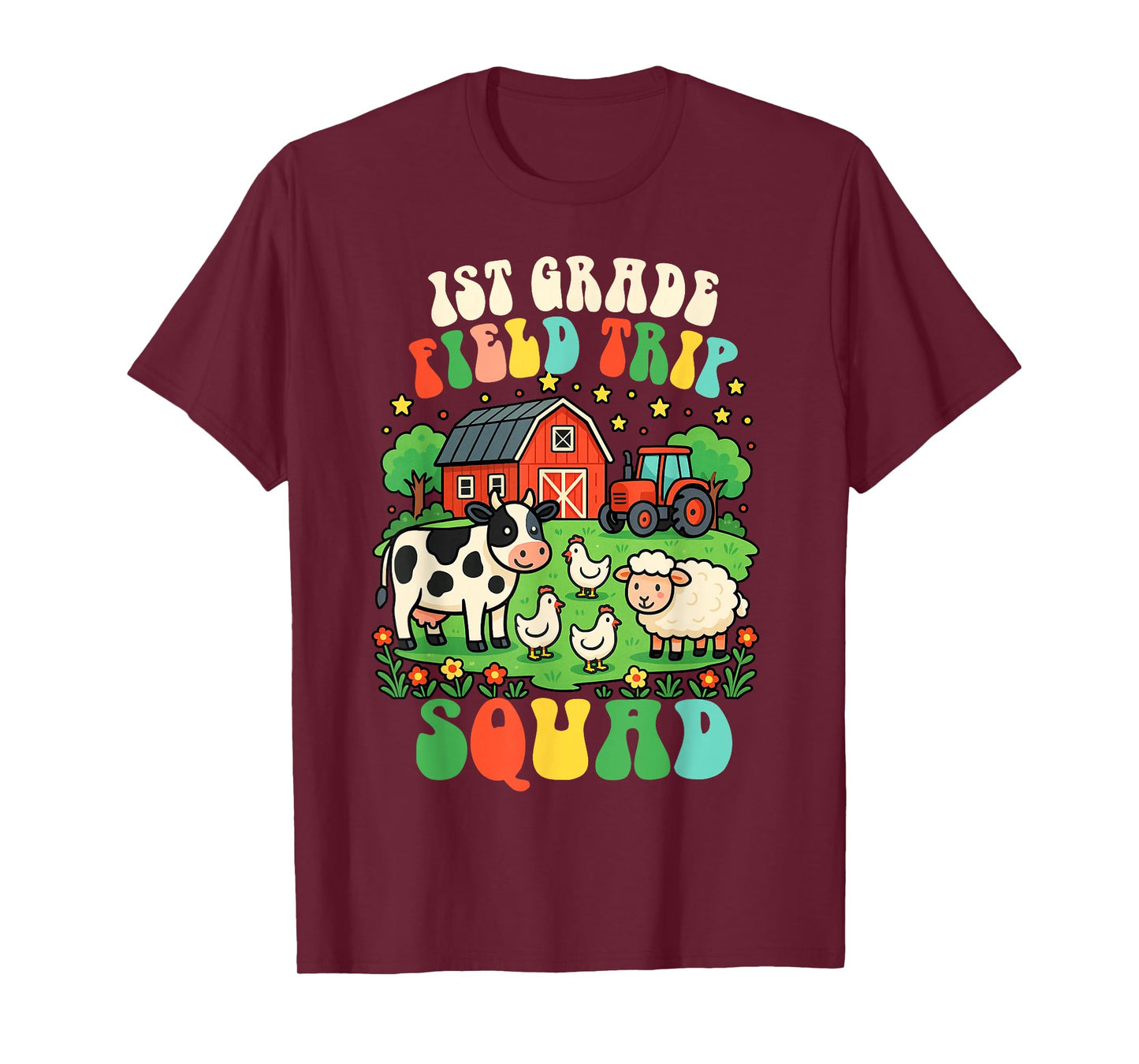 1st Grade Field Trip Squad Teacher Field Day Vibes Farm Life T-Shirt