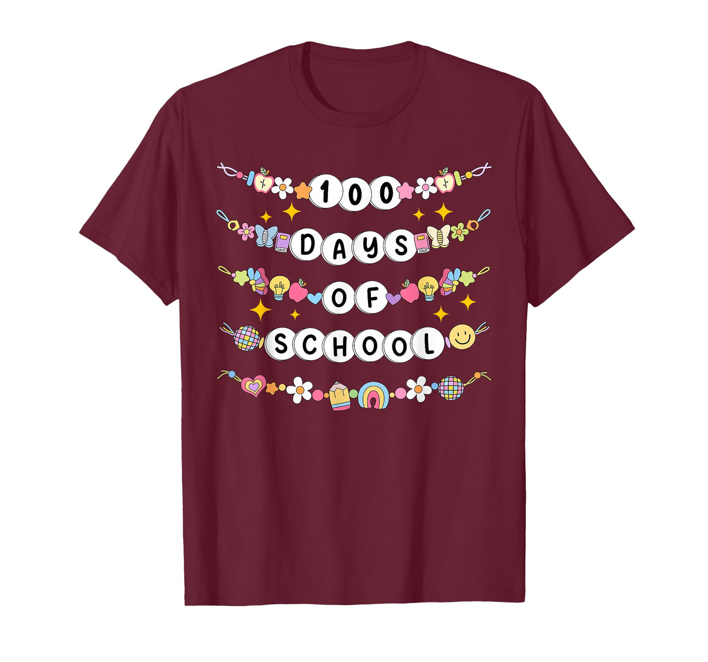 100 Days of School Friendship Bracelets 100 Days Smarter Kid T-Shirt