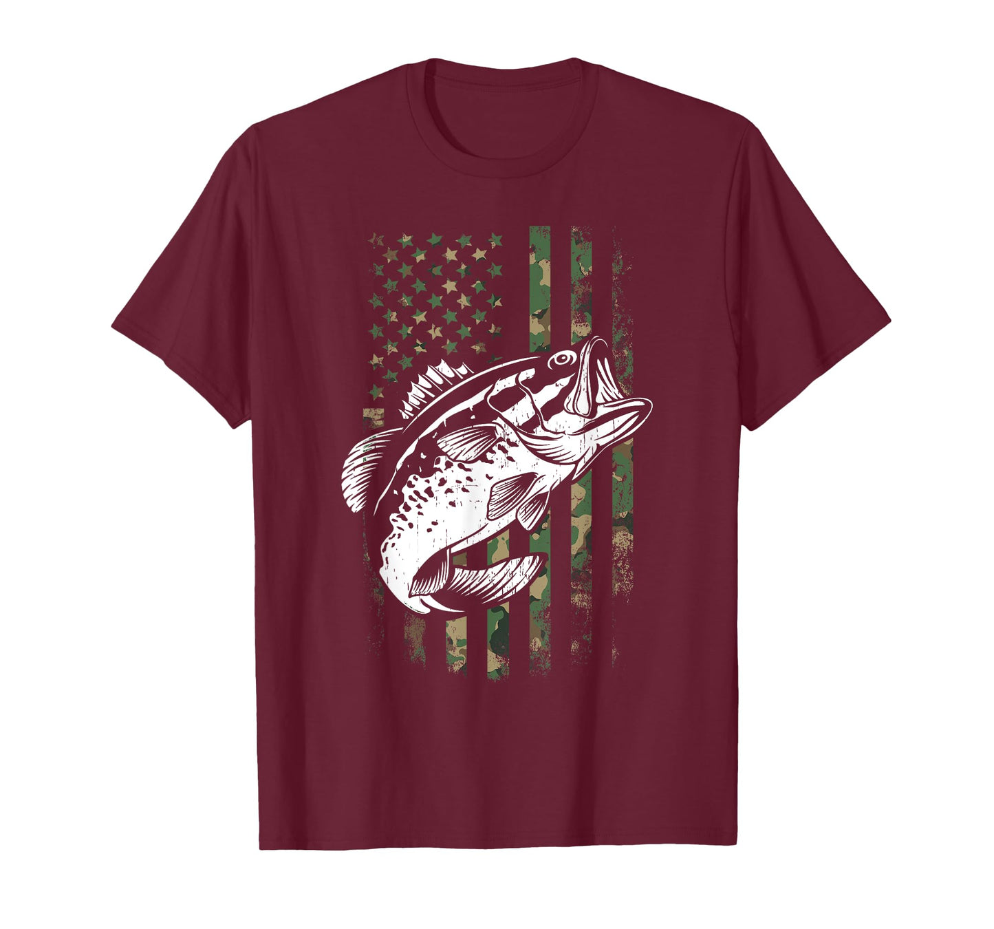 Fishing Patriotic USA Flag Camouflage Women Kids Men T-Shirt