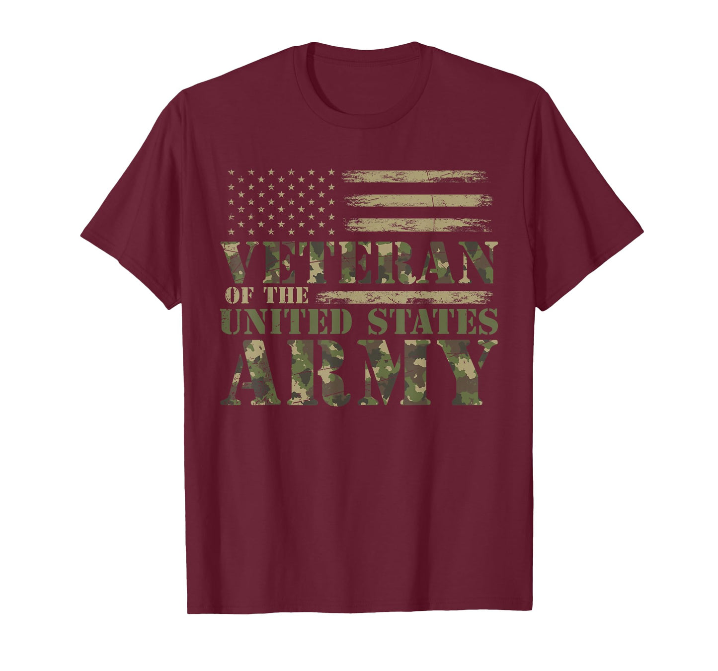 Proud Soldier United States Army USA Flag Camouflage Veteran T-Shirt