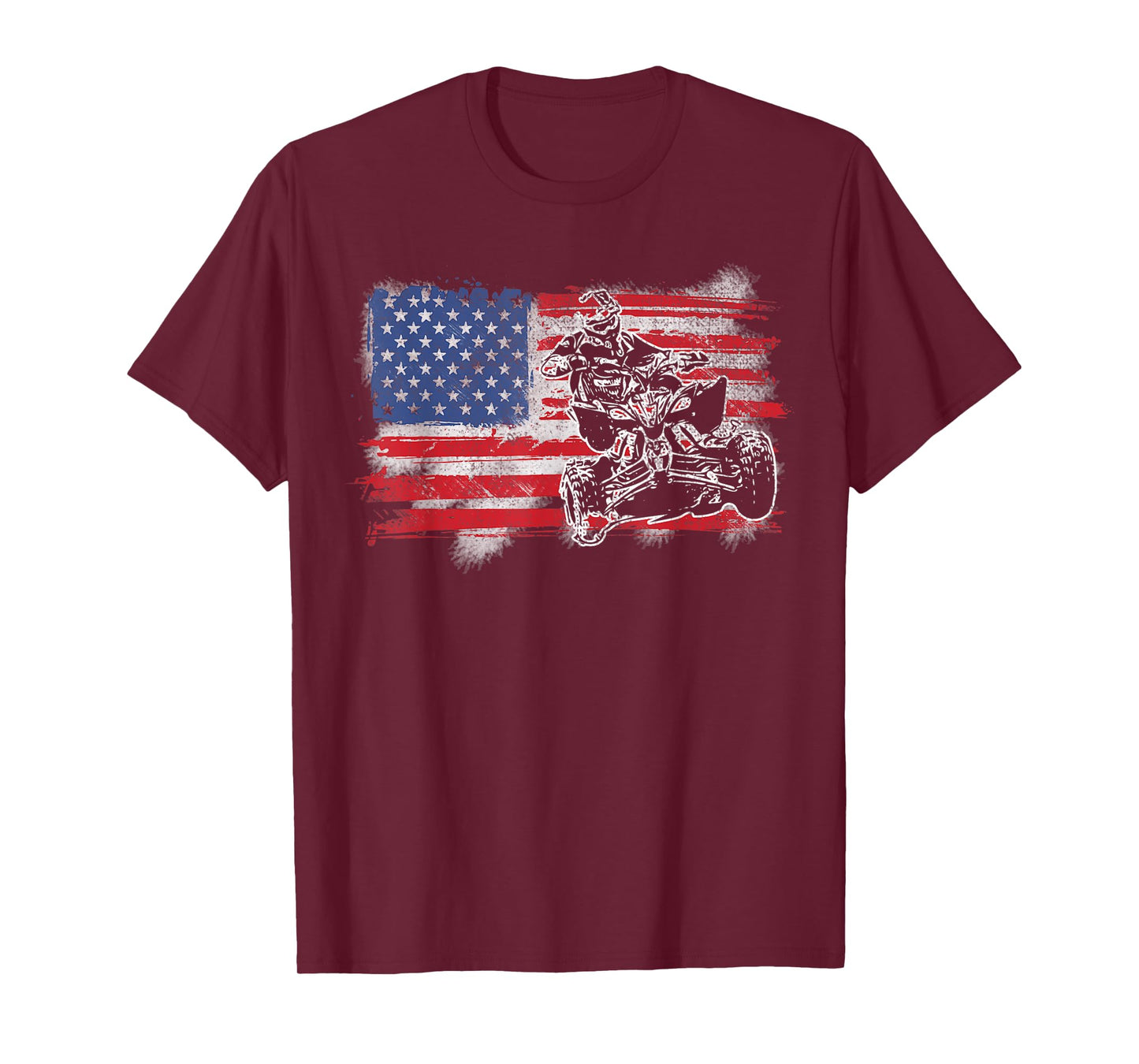 American USA Flag ATV Four Wheeler Quad Bike Brap T-Shirt