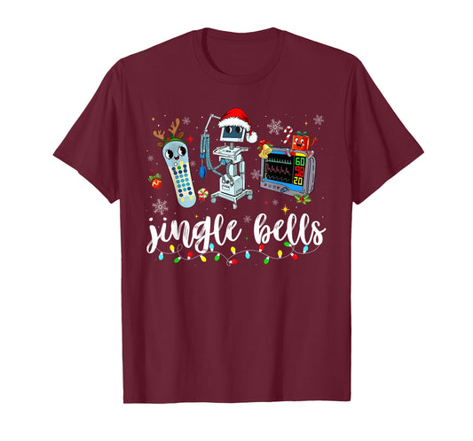 Christmas ER Nurse Jingle Bells Xmas Lights Holiday Pajamas T-Shirt
