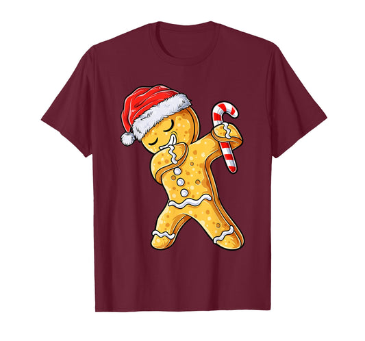 Christmas Gingerbread Man Dabbing Cool Cookie Dab Xmas Kids T-Shirt