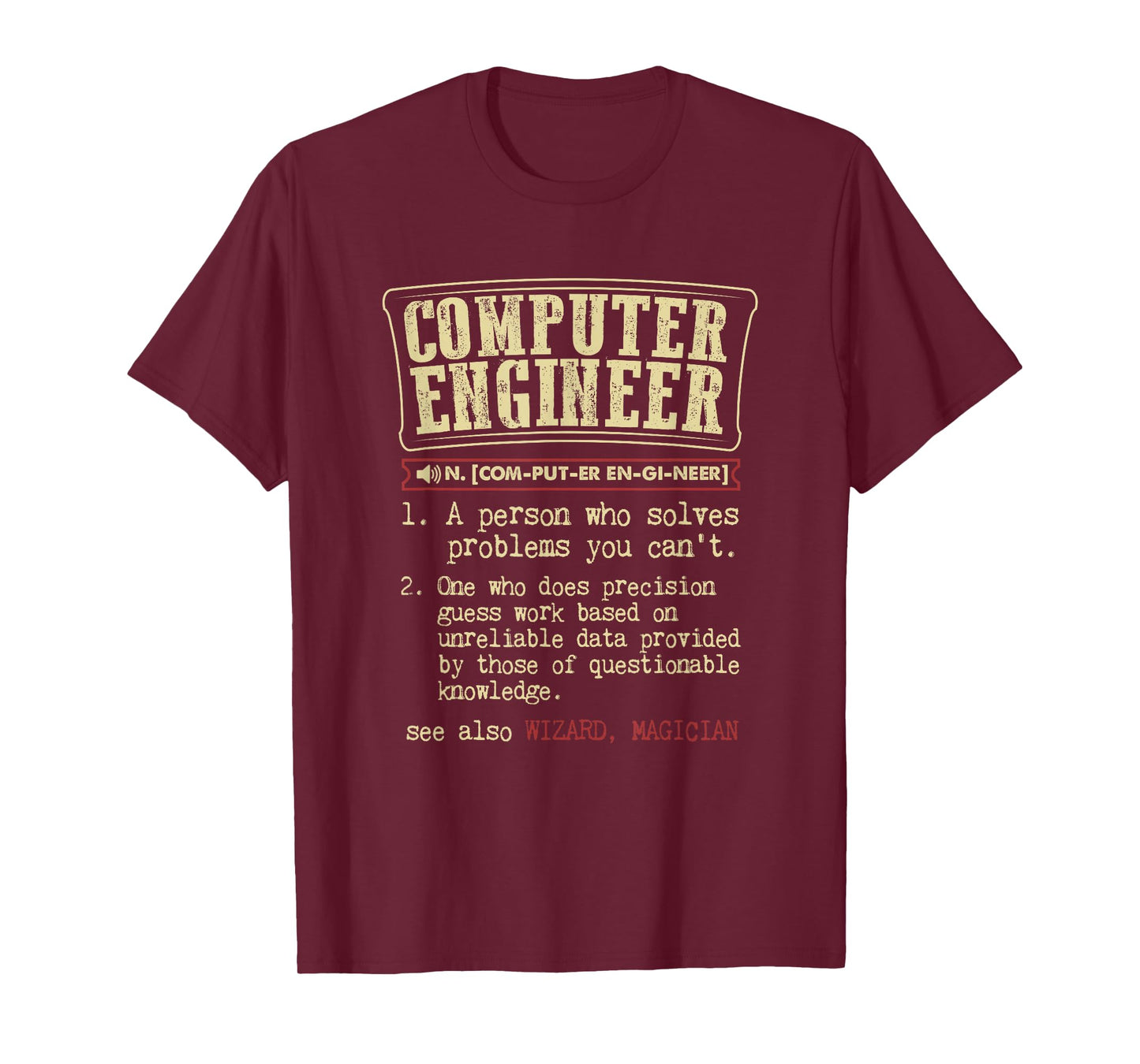 Computer Engineer Gift Funny Dictionary Definition T-Shirt
