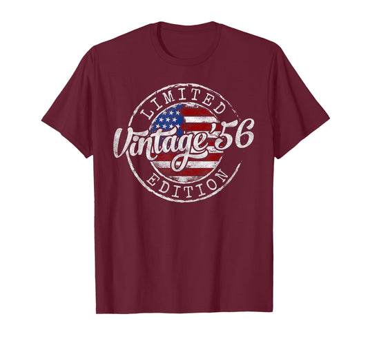 Vintage 1956 69th Birthday Gifts for Men Women 69 Year Old T-Shirt