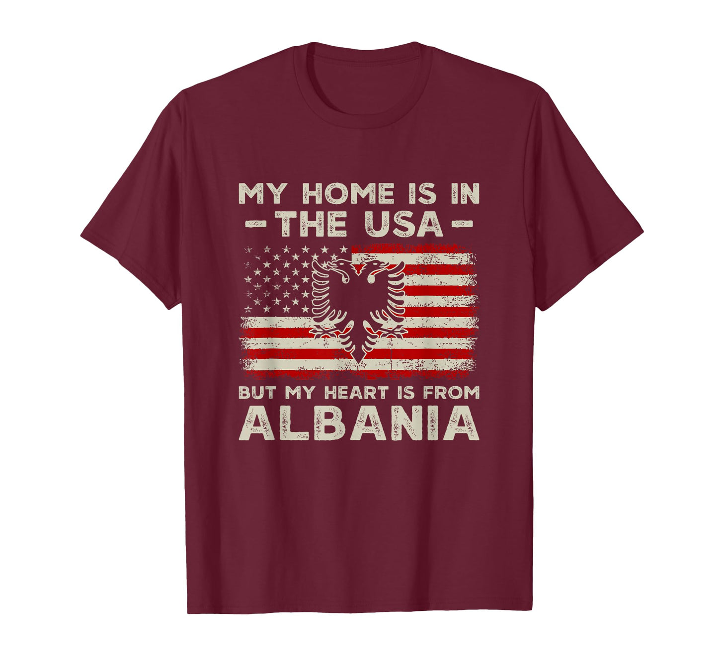 Albania Roots American USA Flag Patriotic Albanian T-Shirt