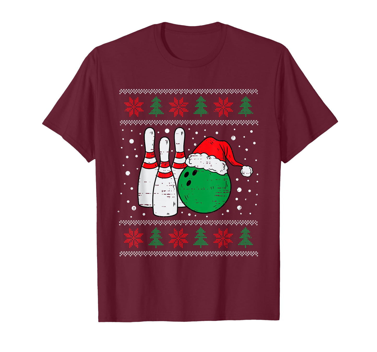 Christmas Bowling Hat Santa Bowler Ugly Xmas Men Women Kids T-Shirt