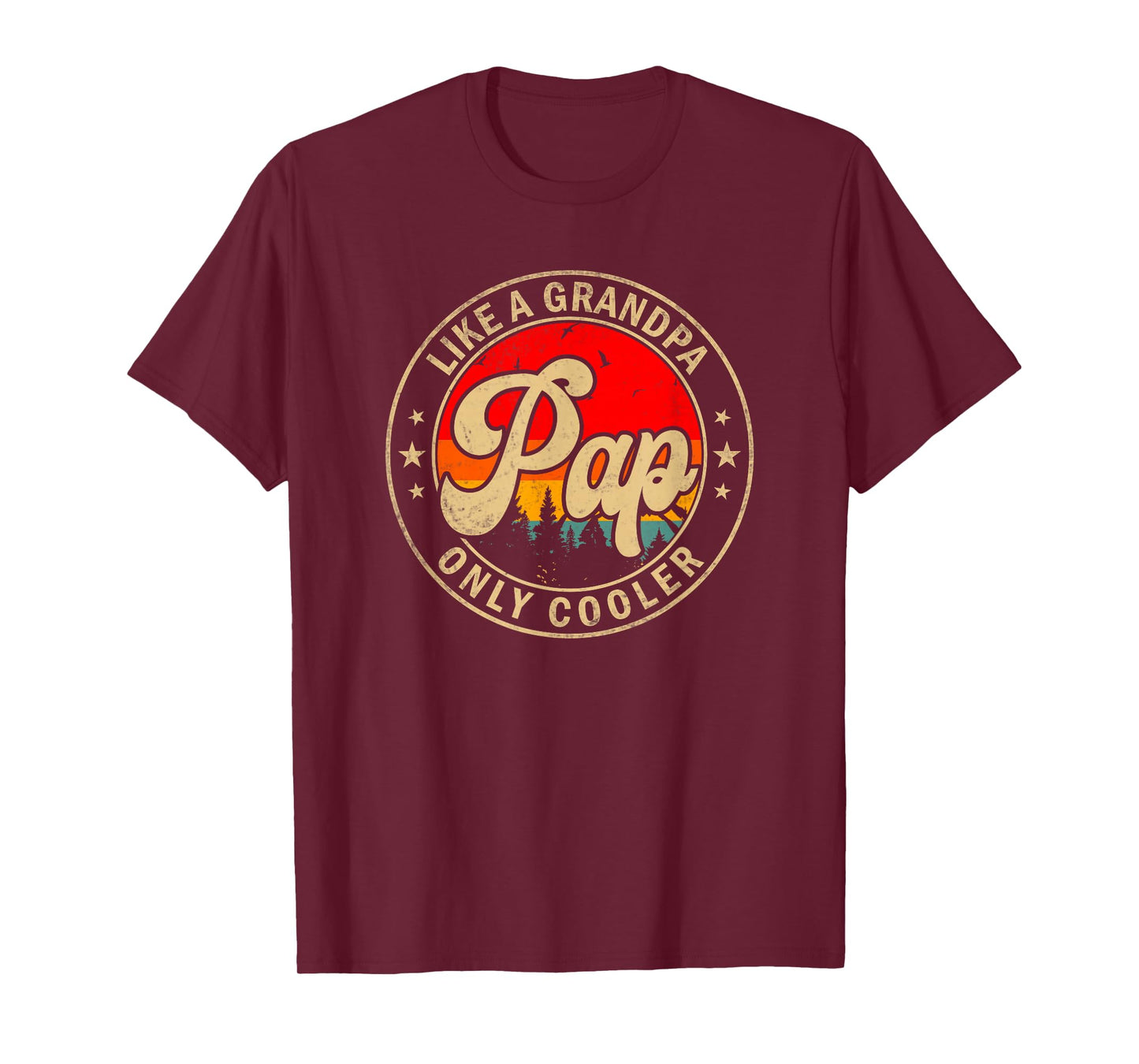 Mens Pap Like A Grandpa Only Cooler Funny Papa Dad Grandpa T-Shirt