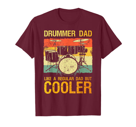 Drummer Design for Men Dad Father Drumline Drumming Drummer T-Shirt