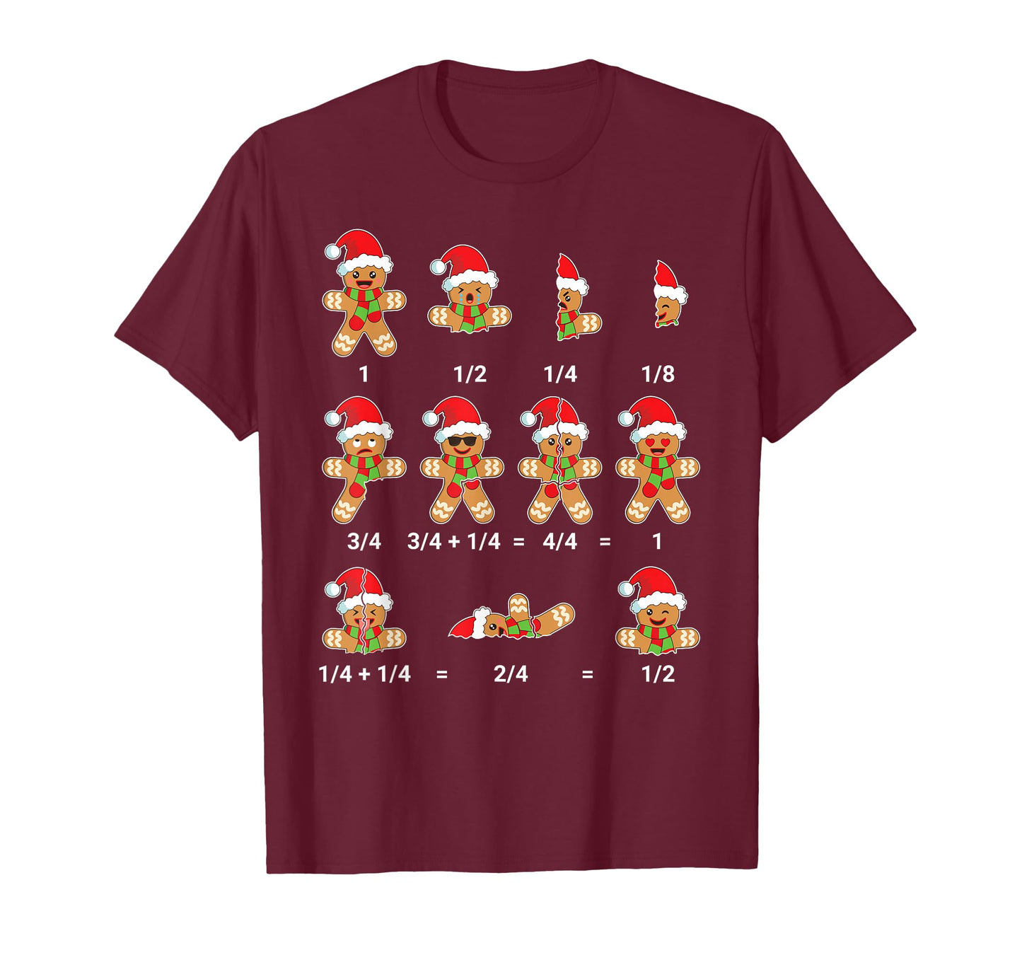 Christmas Math Shirt Men Women Kids Gingerbread Cookie T-Shirt