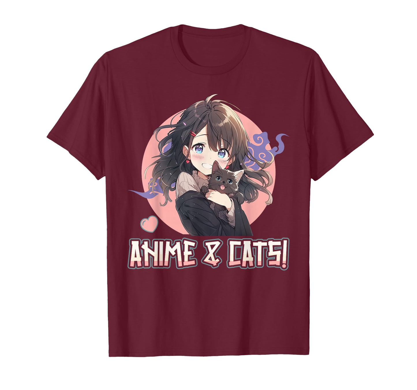 Anime and Cats Manga Girl with a Cat Anime Lover T-Shirt