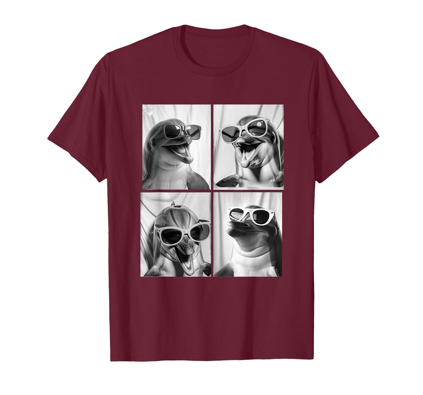 Cool Dolphins with Sunglasses Cute Animal Photo Booth T-Shirt