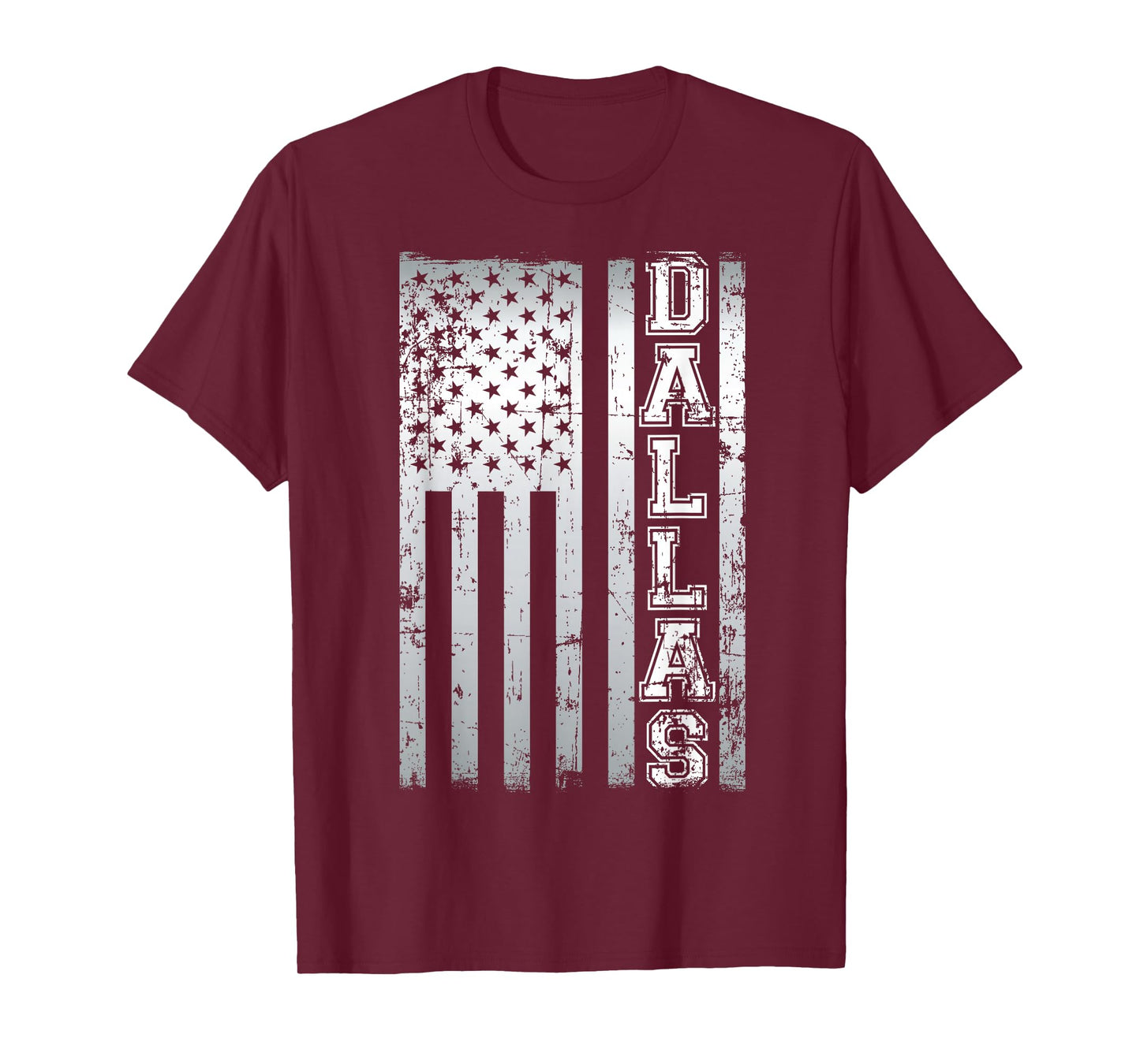 Distressed Dallas Loves America US Flag T-Shirt