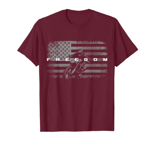 American Flag Dirt Bike Motocross T-Shirt