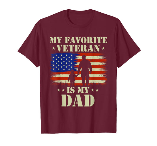 Father Veterans Day My Favorite Veteran is My Dad Proud Kids T-Shirt