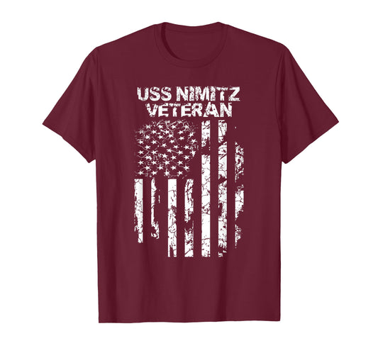 Military Tee Co. USS Nimitz T-Shirt, Men's Black Crew Neck T-Shirt, Small