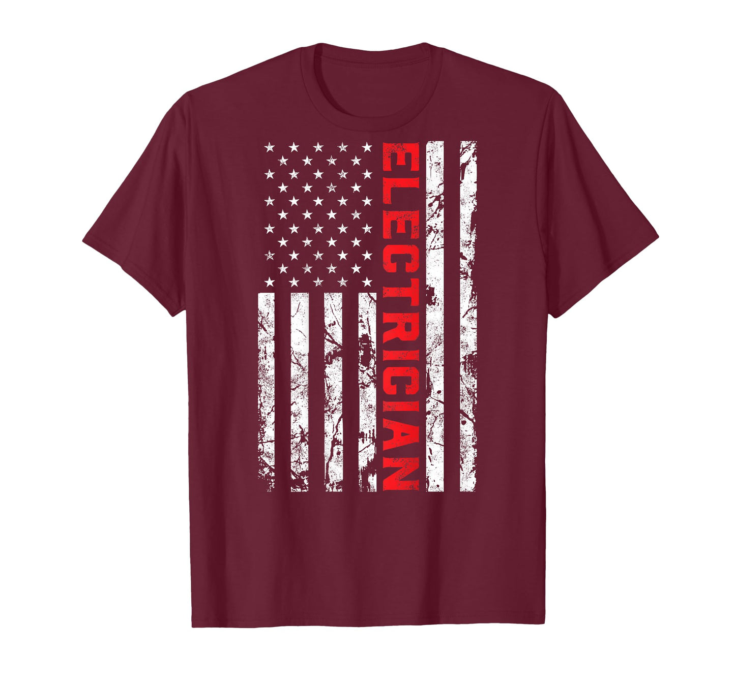 Electrician Patriotic American flag electrician father day T-Shirt