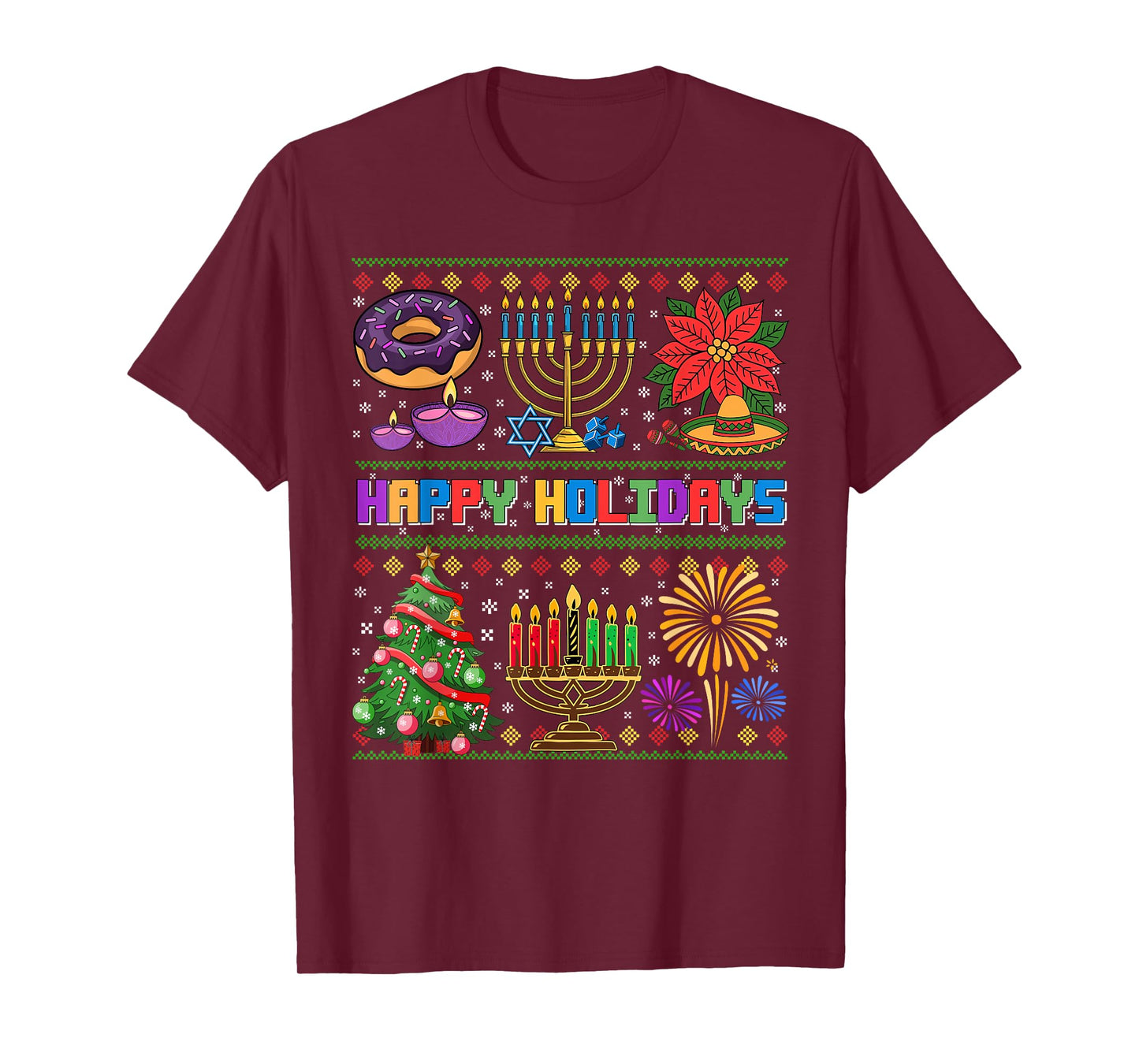 Christmas Hanukkah Kwanzaa Feliz Navidad New Year Ugly Xmas T-Shirt