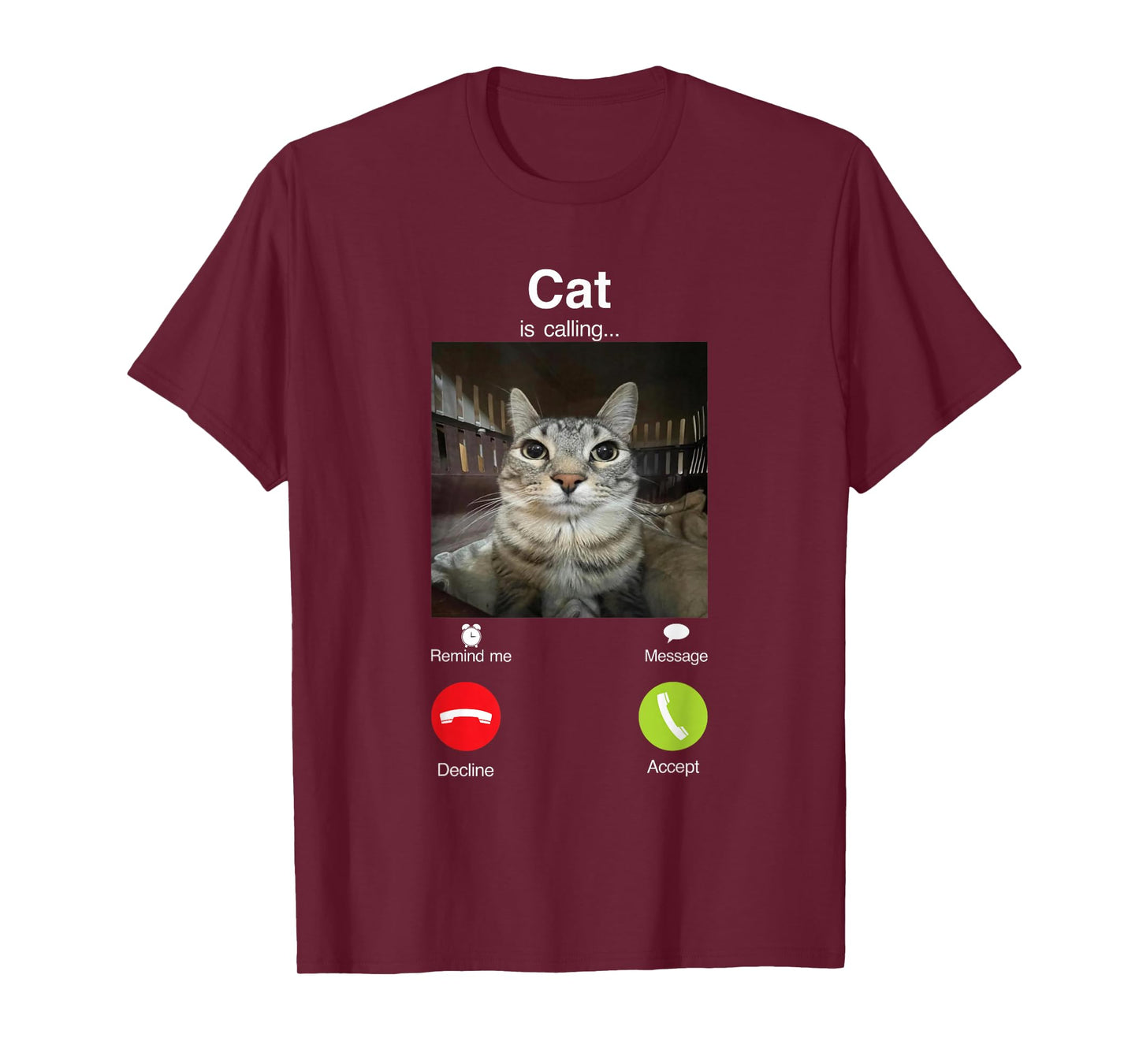 cat is calling funny staring cat meme calling meme funny cat T-Shirt