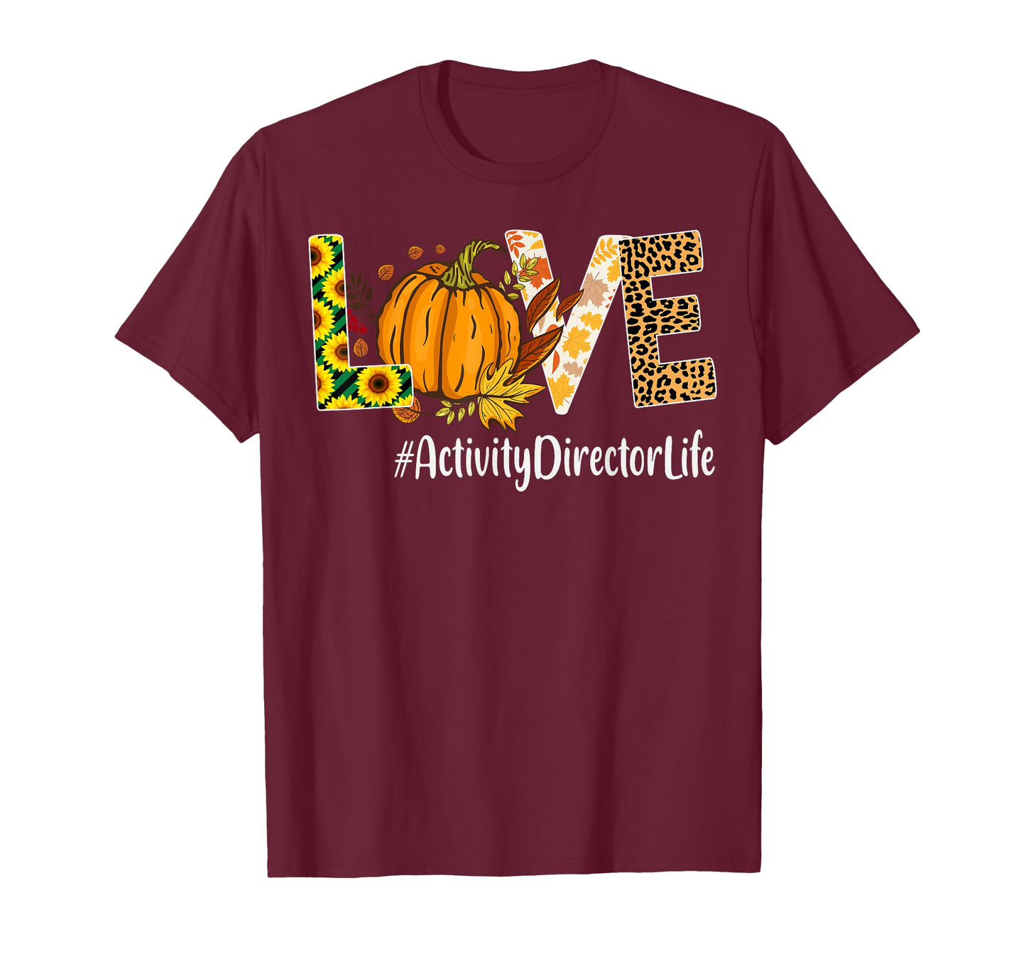 Activity Director Love Fall Pumpkin leopard Halloween Autumn T-Shirt