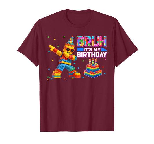 Bruh Its My Birthday Boy Family Matching Party Decor T-Shirt