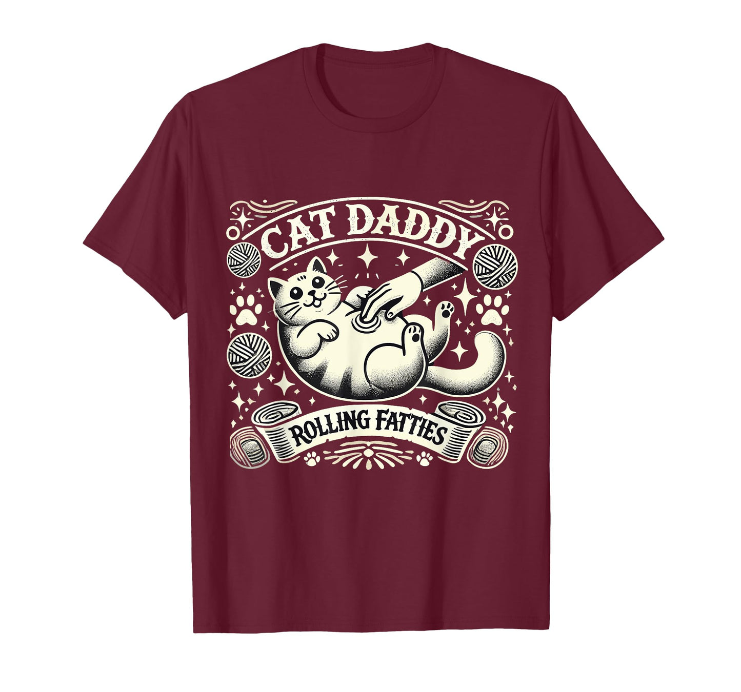 Mens Cat Daddy Rolling Fatties Cat Funny Rollin Fatties Cat Men T-Shirt