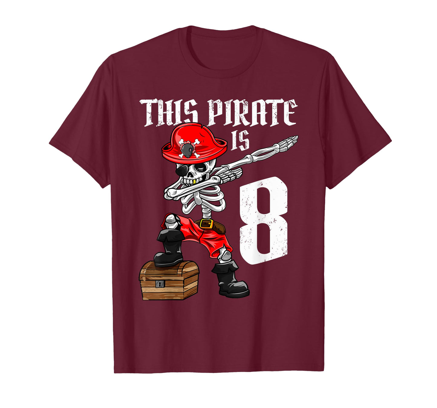 This Pirate is 8 dabbing pirate shirt 8th Birthday boy eight T-Shirt