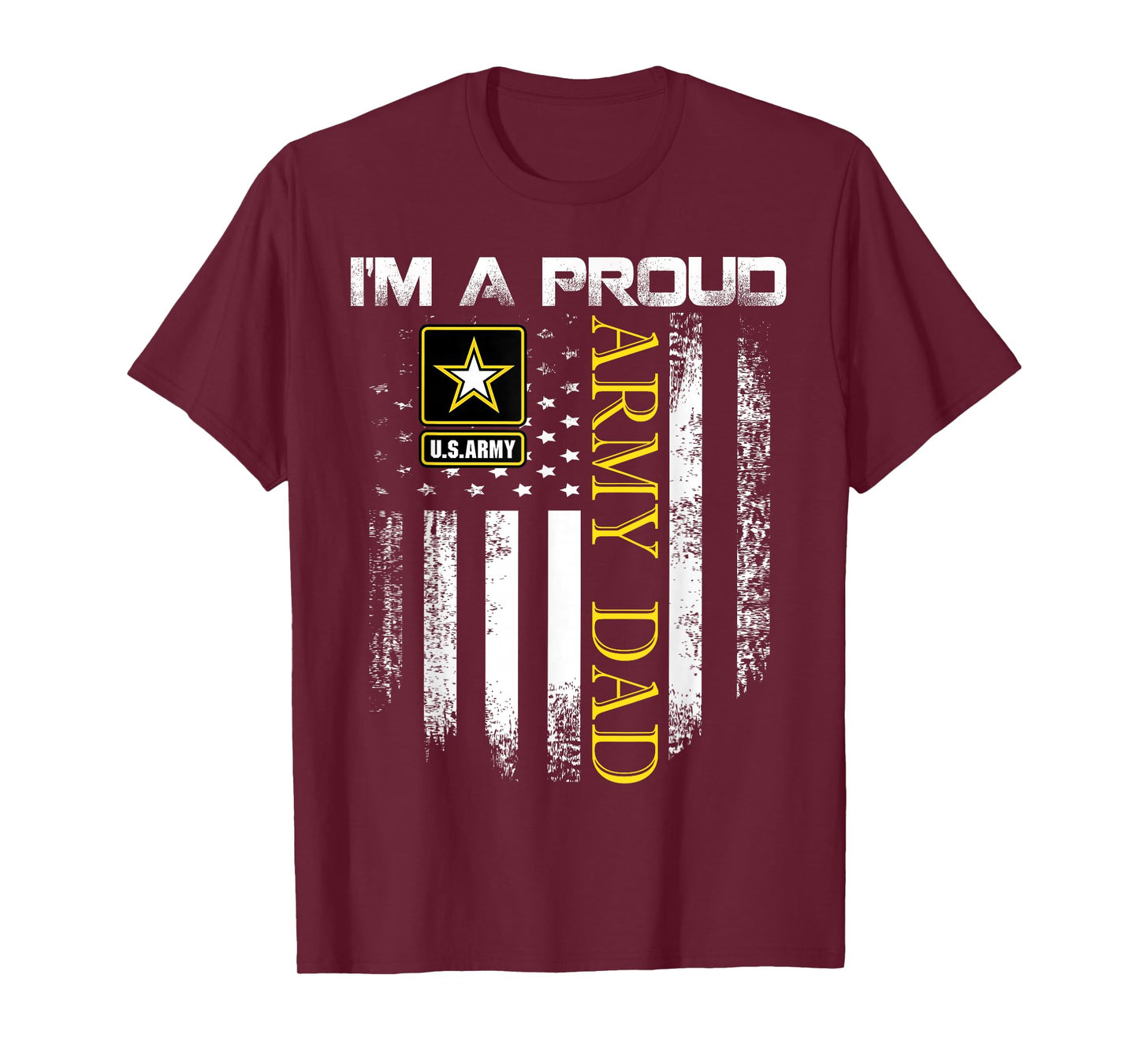 Vintage I'm A Proud Army Dad With American Flag Gift T-Shirt