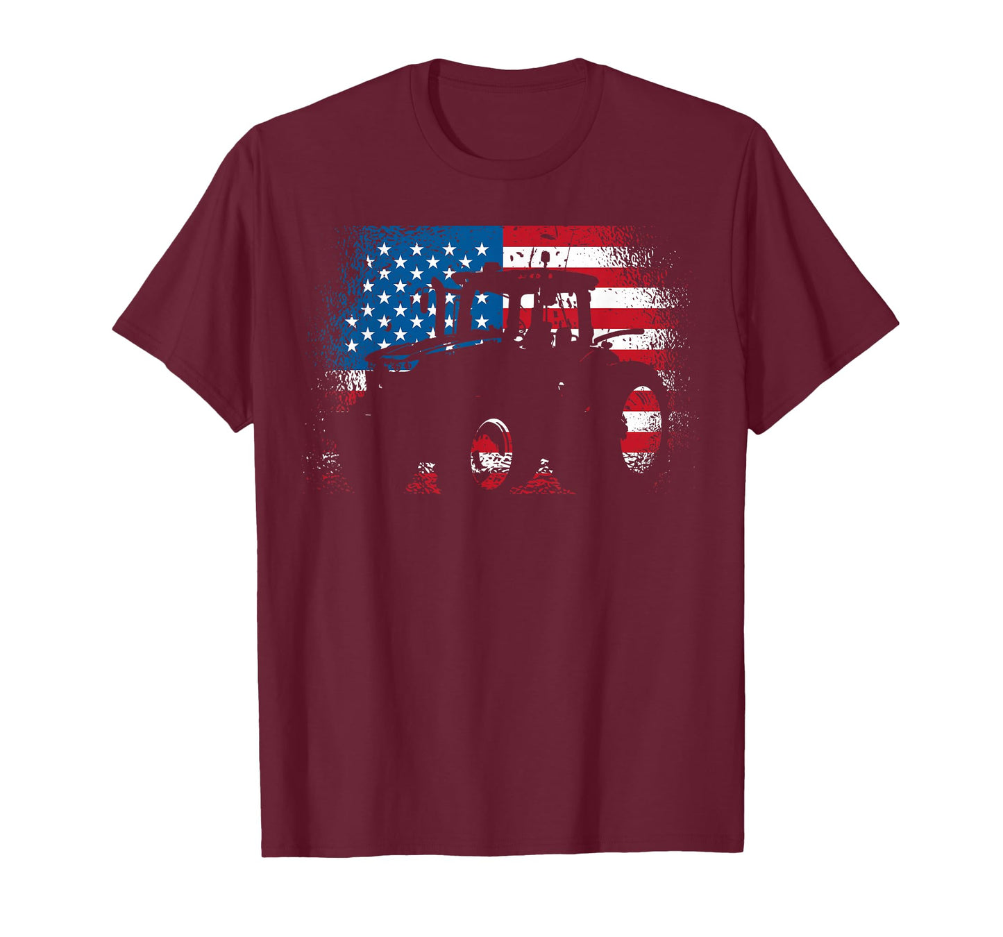 Tractor USA Flag Design for Patriotic Farmer T-Shirt Small