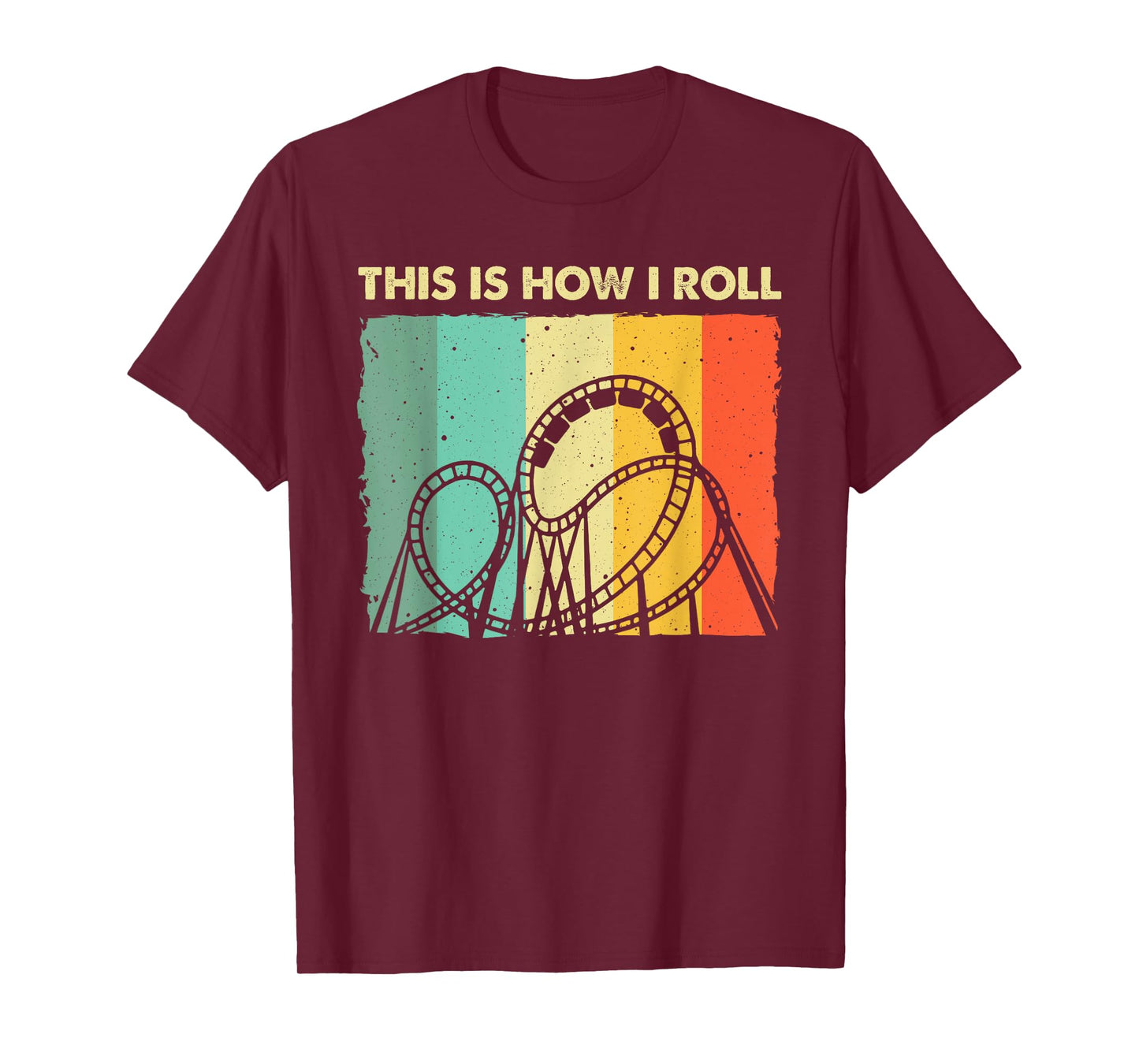 Cool Roller Coaster For Men Women Amusement Theme Park Retro T-Shirt