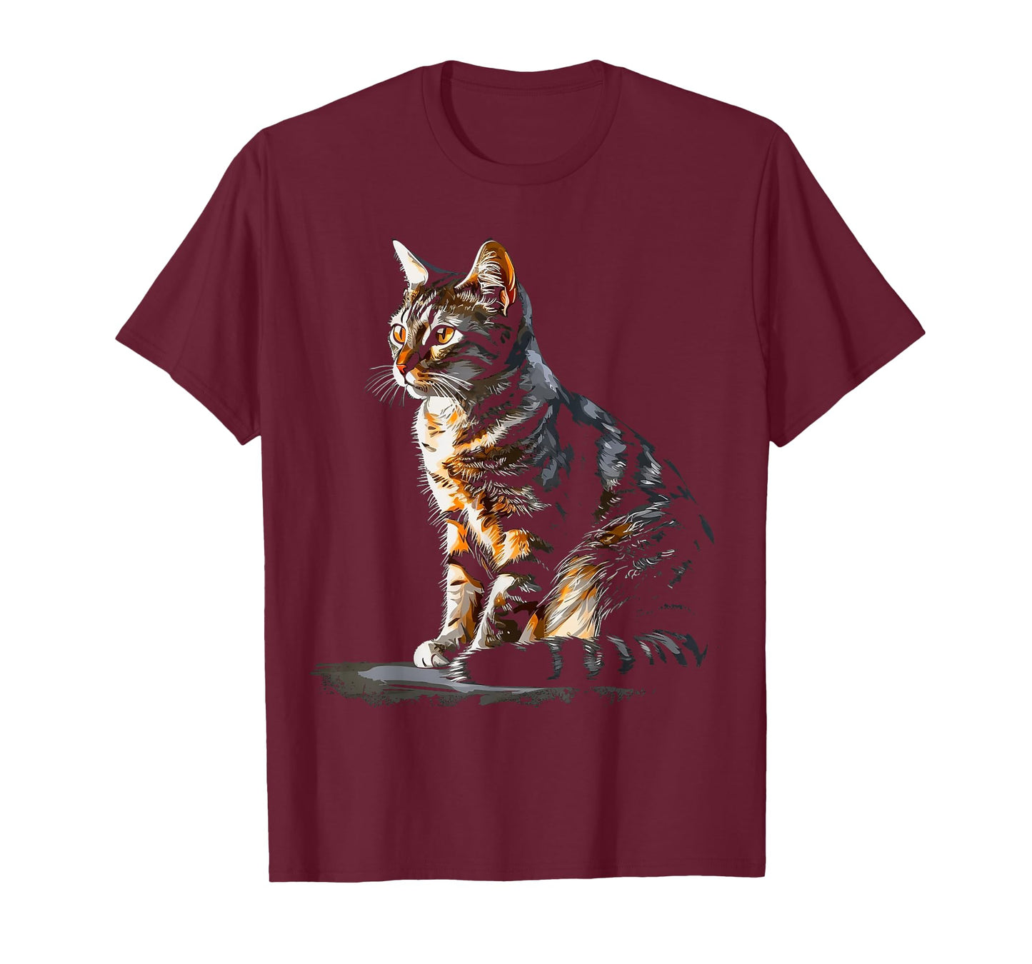 Cat Portrait Artwork | Animal Motif Cat T-Shirt