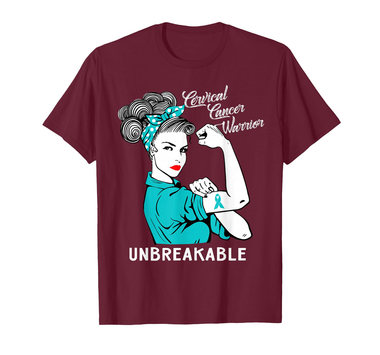 Cervical Cancer Warrior Unbreakable T-Shirt Awareness Gift T-Shirt