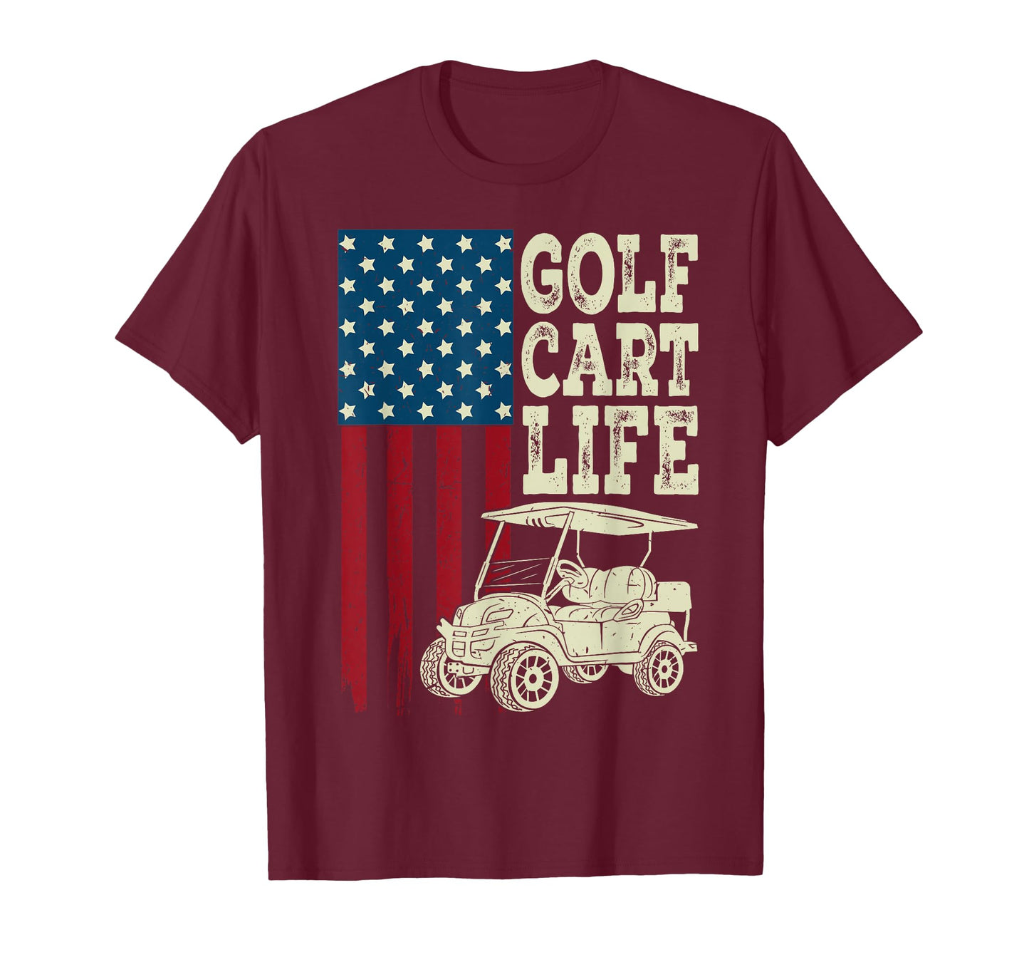 Golf Cart Life Shirt Men Women Kids American Flag Funny Dad T-Shirt