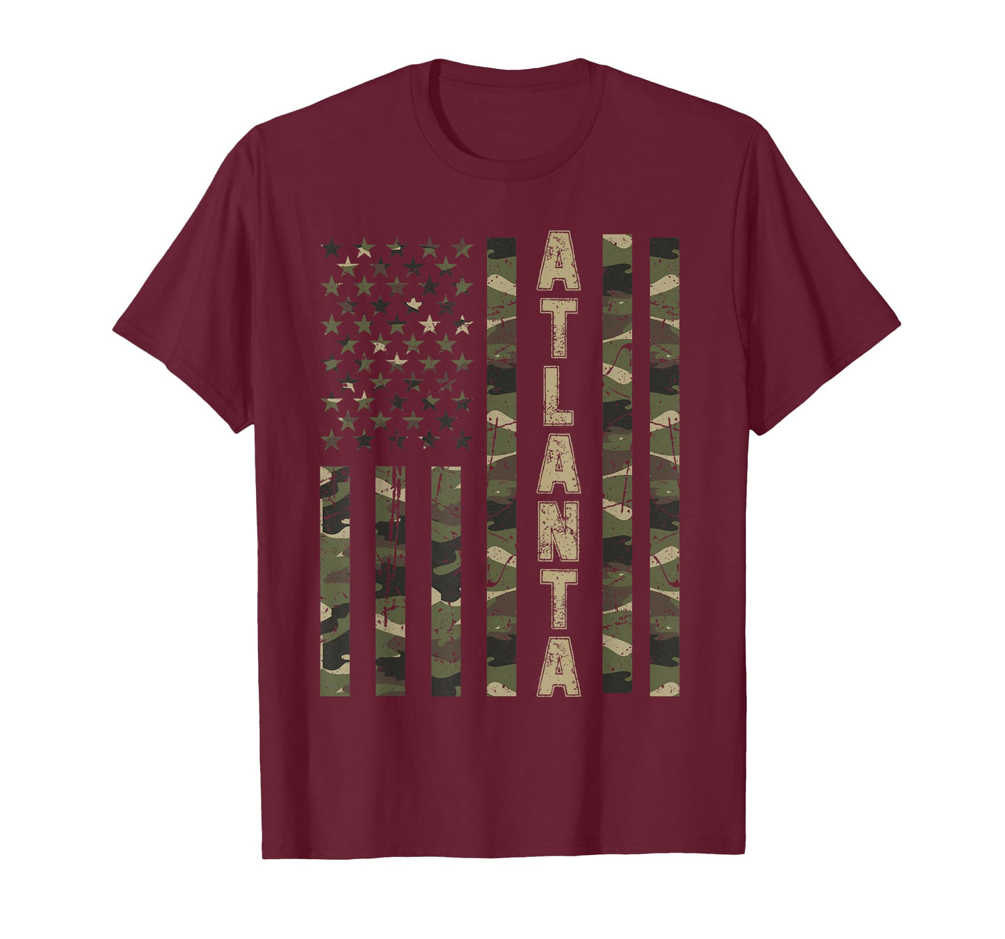 Atlanta United States Distressed Camo w US Flag T-Shirt