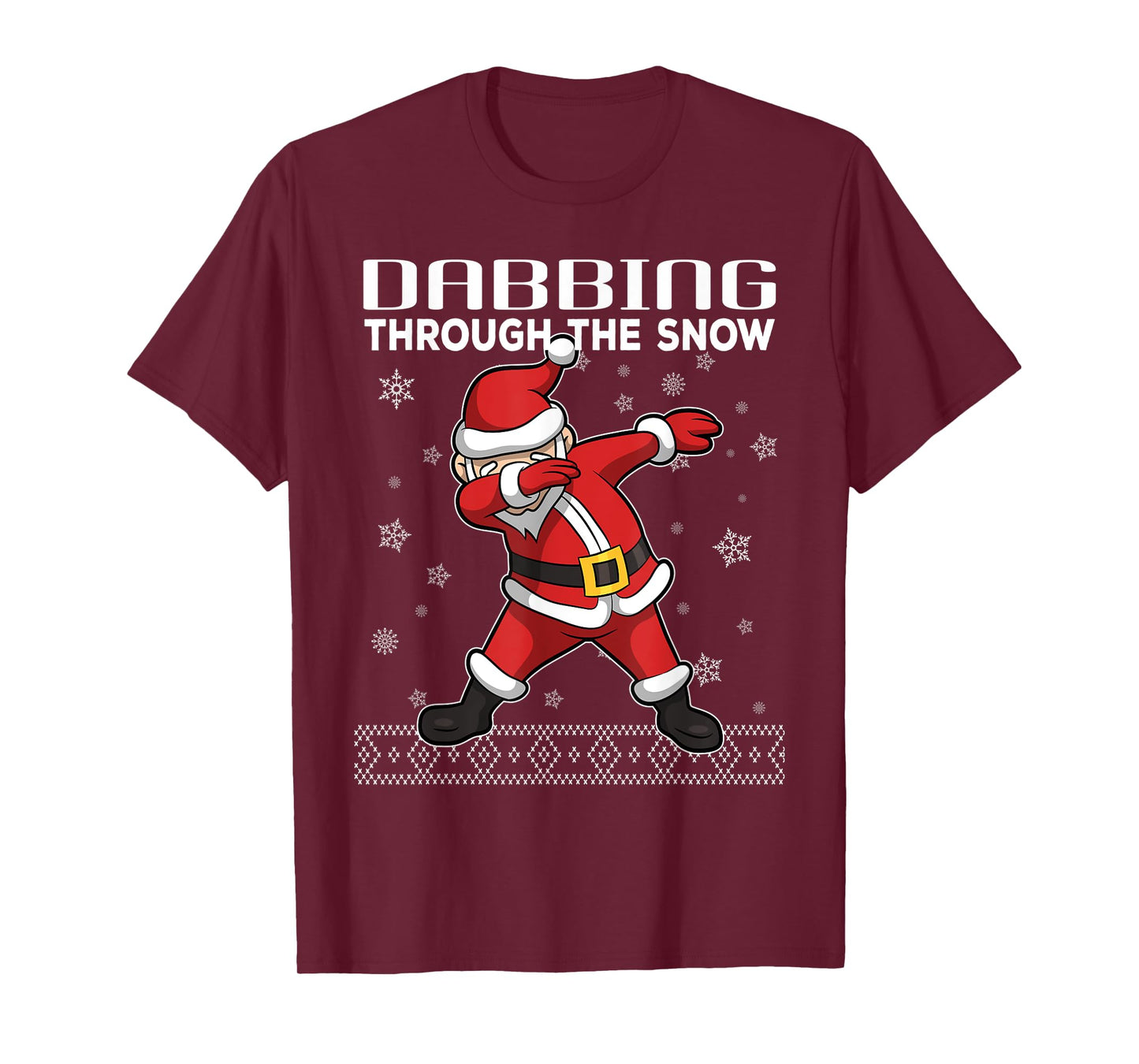 Boys Christmas Shirts Dabbing Through the Snow Santa Gift T-Shirt