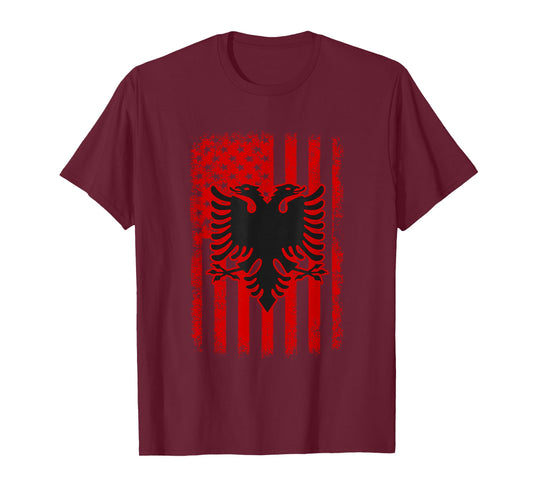 Albania American USA Flag Patriotic Albanian T-Shirt