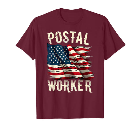 Patriotic American Flag Postal Worker T-Shirt