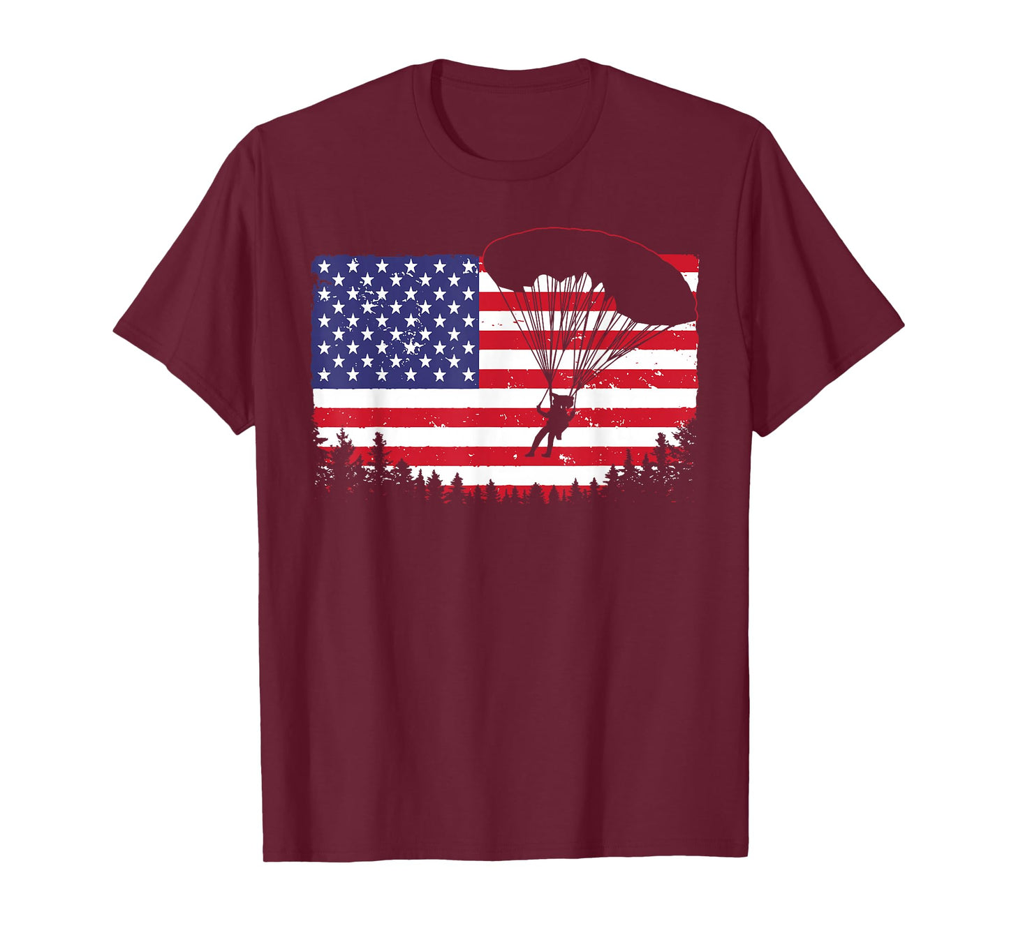 Cool Skydiving Art Men Women Skydiver American Flag Skydive T-Shirt