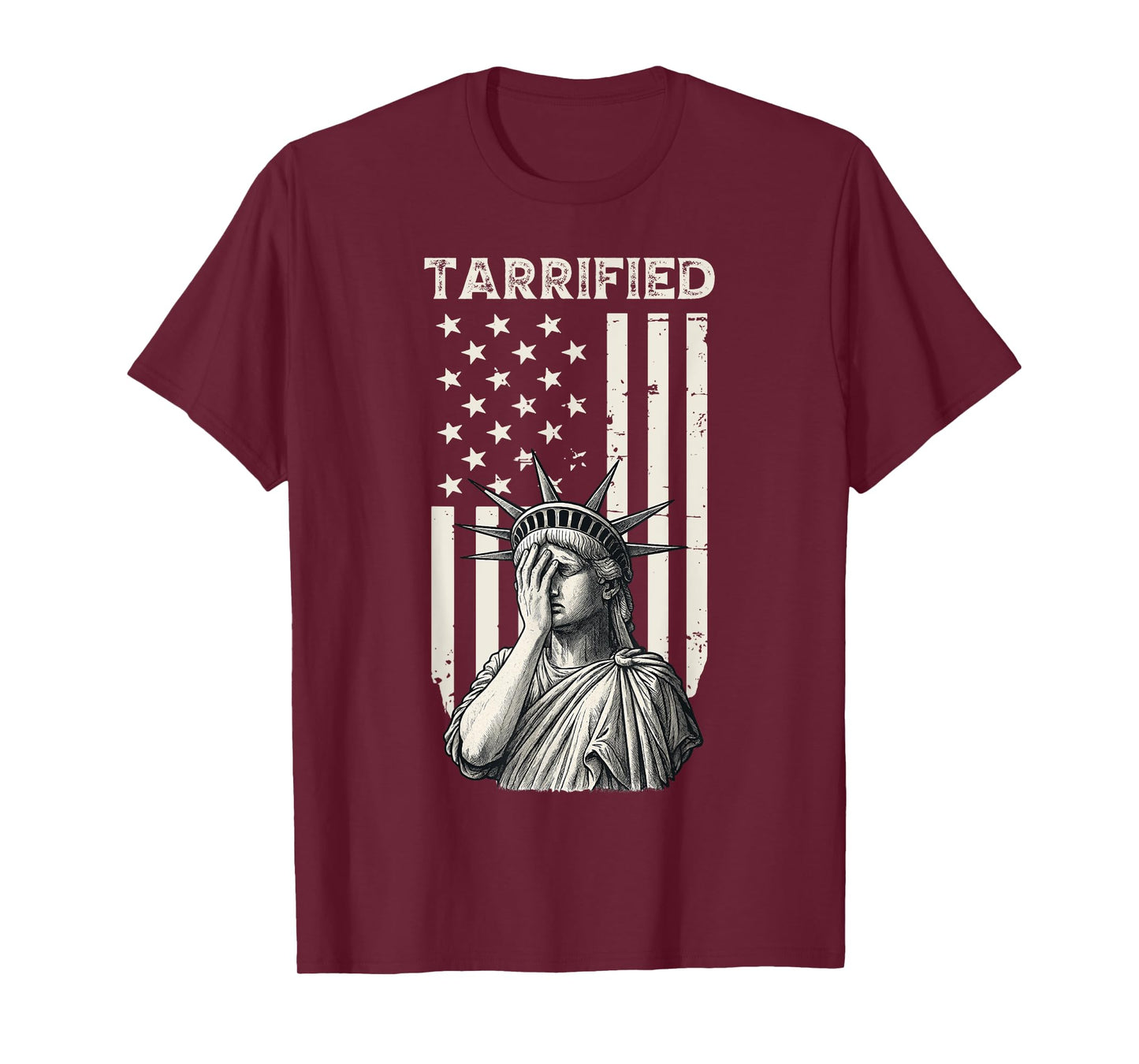 Tarrified Funny Statue Of Liberty Funny 4th Of July USA Flag T-Shirt