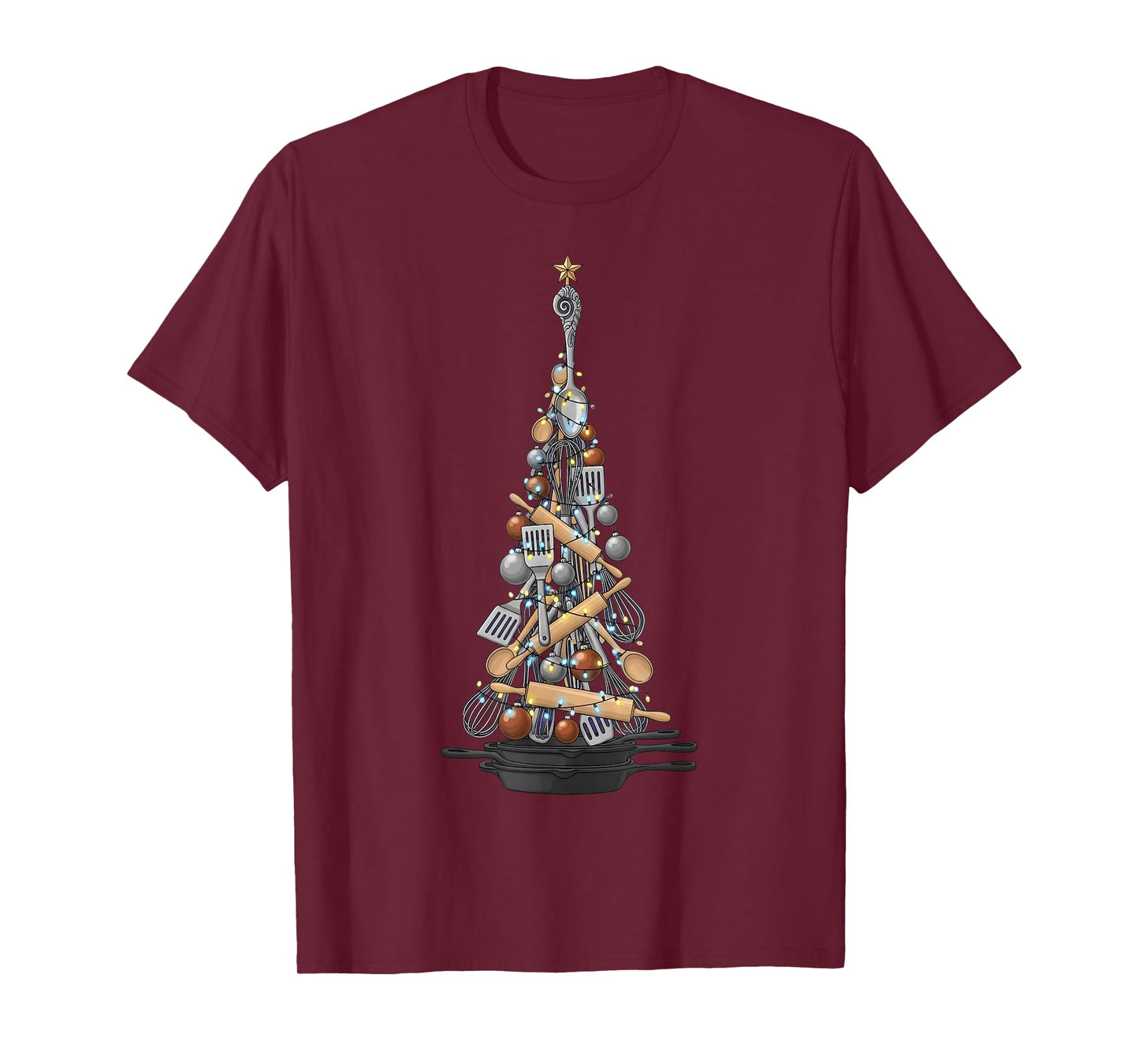 Chef Christmas Tree Xmas Cook Baking Funny Cooking Baker T-Shirt