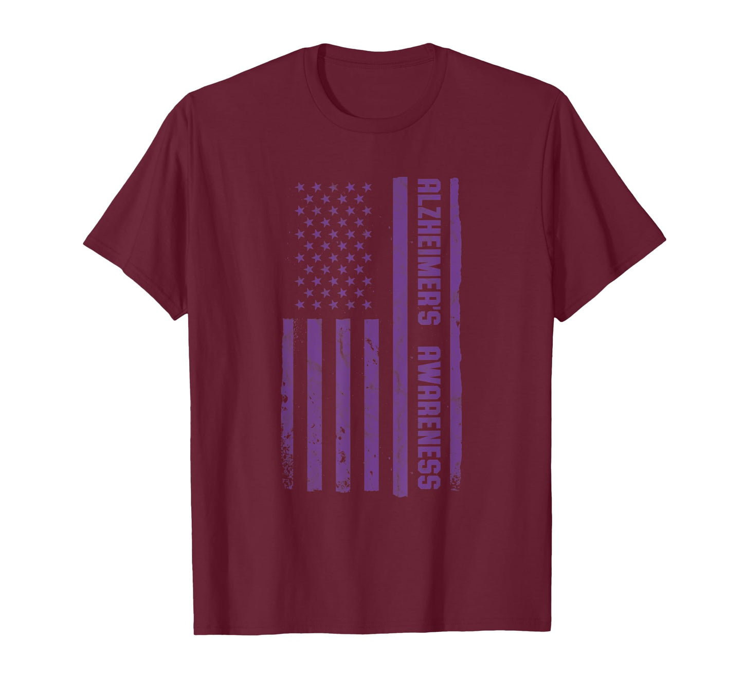 Alzheimer's Awareness Month Vintage American Flag Dementia T-Shirt