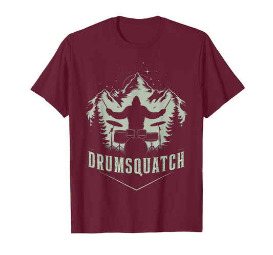 Bigfoot Playing Drums - Cool Sasquatch Drummer Music Lover T-Shirt