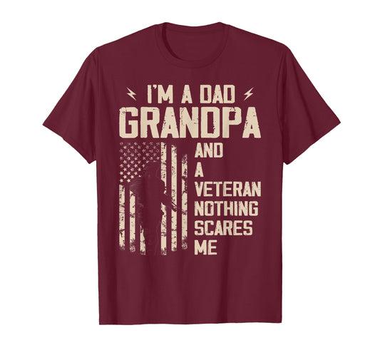 I'm A Dad Grandpa And Veteran Fathers Day Papa Grandpa T-Shirt
