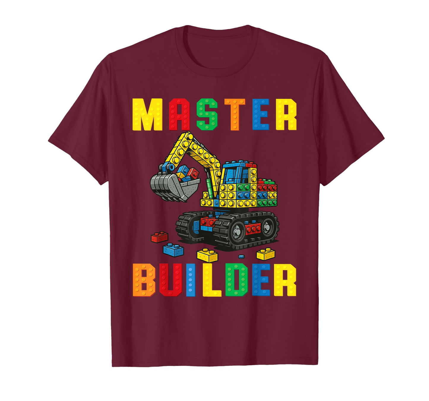 Funny Family Master Builder Building Bricks Blocks Kids Boys T-Shirt