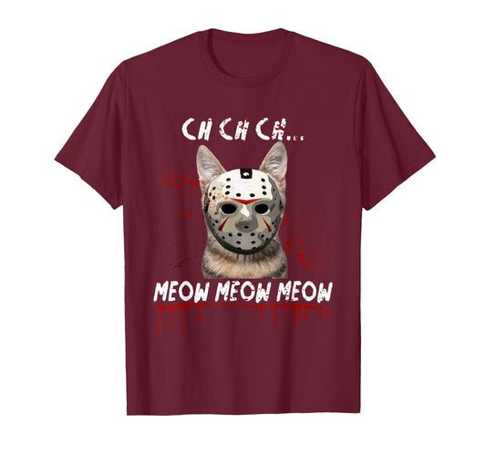Ch Ch Ch Meow Meow Scary Friday Costume Halloween Cat T-Shirt for Men Women