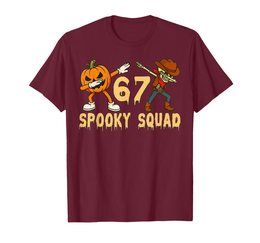 Spooky Squad Pumpkin 67 Halloween Meme 6 7 Numbers Six Seven T-Shirt