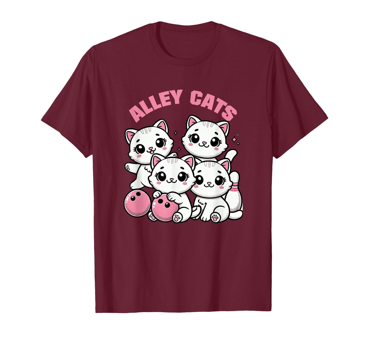 Bowling Team Alley Cats Pink Kittens Women T-Shirt