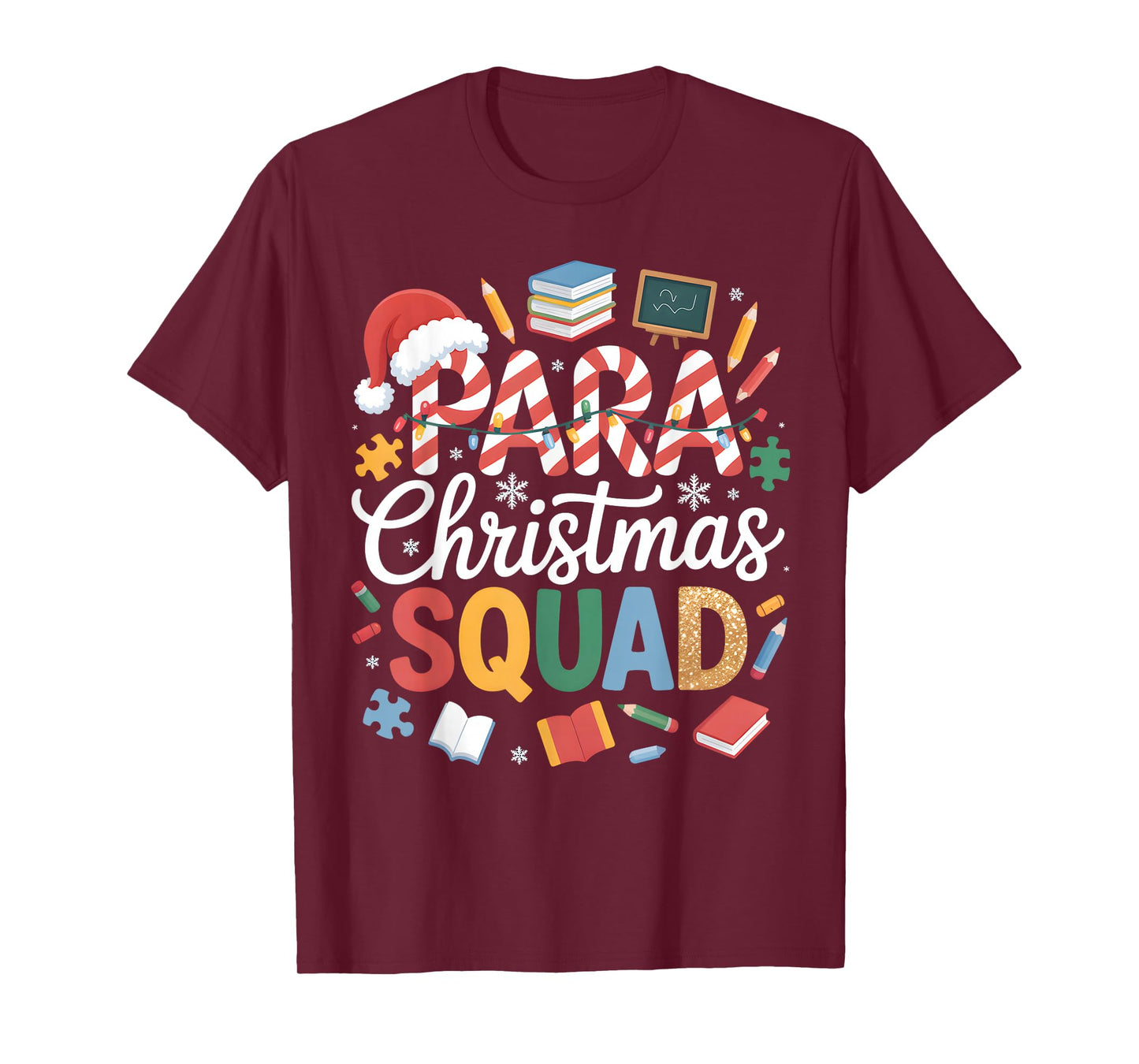 para Christmas Squad Teacher Paraprofessional Holiday T-Shirt
